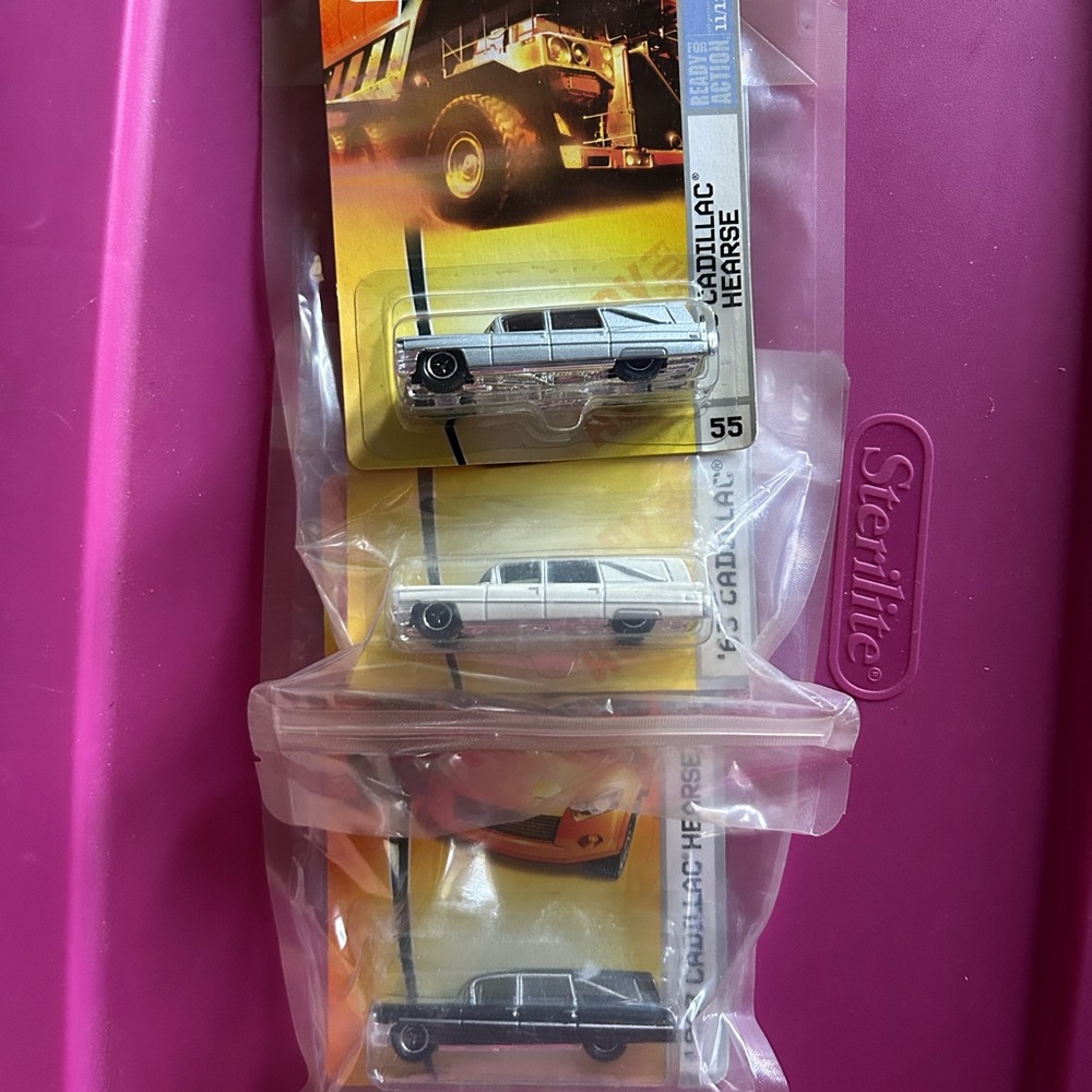 Cadillac Hearse Toy Car - Silver , white and Black